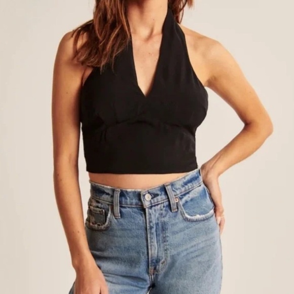 Abercrombie Deep V Halter Top - Picture 1 of 4